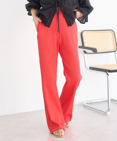 セルフカットリブフレアパンツ