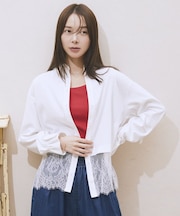 適ON レースヘムシャツ