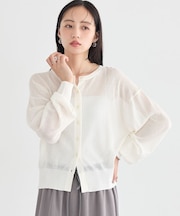【WEB限定】接触冷感シアークルーニットカーディガン