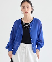 【WEB限定】接触冷感シアークルーニットカーディガン