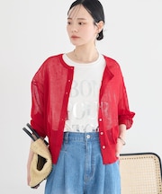 【WEB限定】接触冷感シアークルーニットカーディガン