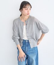 【WEB限定】接触冷感シアークルーニットカーディガン
