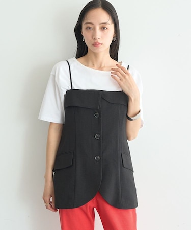 【セットアップ対応】フラップボタンビスチェ