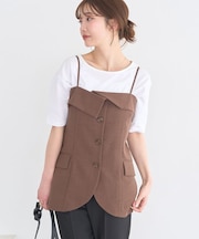 【セットアップ対応】フラップボタンビスチェ