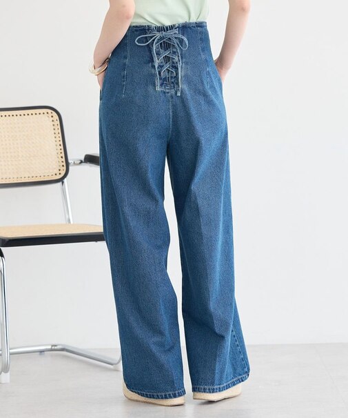 【WEB限定】フロントZIPバックレースアップデニム