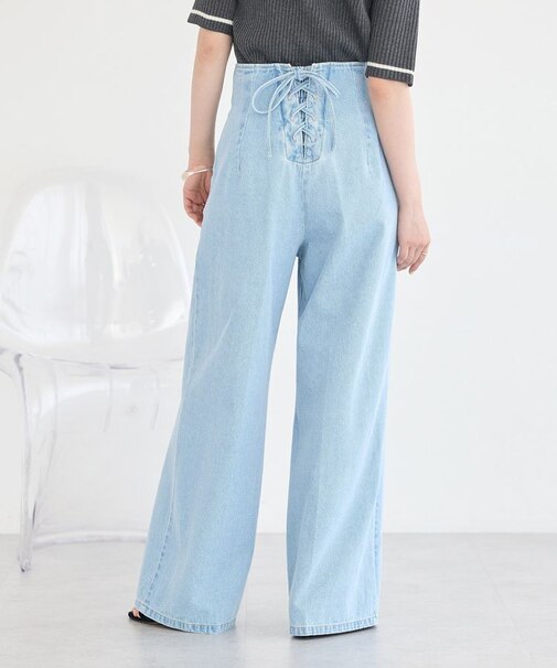 【WEB限定】フロントZIPバックレースアップデニム