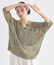 レーシースキッパーポロニットプルオーバー