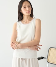 エッジチュールラメテレコタンクトップ