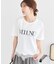 裾レースロゴプリントTシャツ