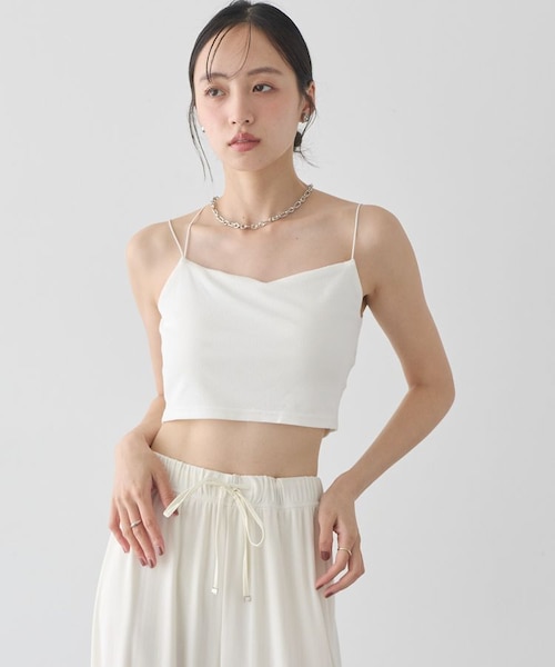 接触冷感・抗菌防臭】カップ付ショート丈キャミソール｜アース