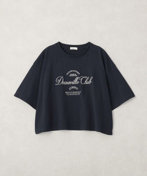 【接触冷感】カレッジロゴ刺繍Tシャツ