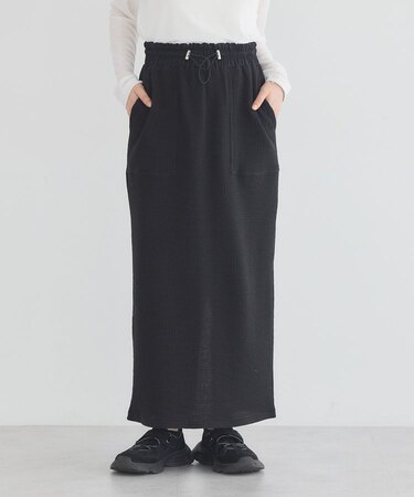 異素材切替ワッフルスカート