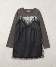 サテンドッキングミニワンピース
