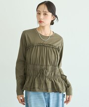 ビスチェ風シャーリングプルオーバー