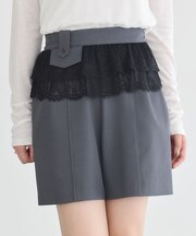 レースレイヤードショートパンツ