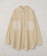 【セットアップ対応】レースコーデュロイシャツ