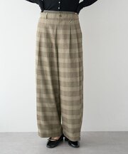 【セットアップ対応】ダブルウェストチェックパンツ