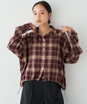 ネルチェックドロストシャツ