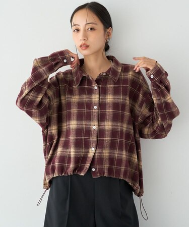 ネルチェックドロストシャツ
