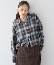 ネルチェックドロストシャツ
