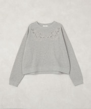 フラワーカットワーク刺繍スウェット