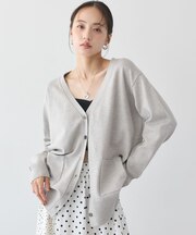 Vネックオーバーサイズロングカーディガン