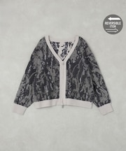 【セットアップ対応】バーシブルジャカードジップカーディガン