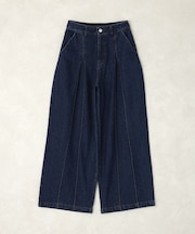 フロントキリカエワイドデニムパンツ