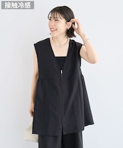 麻調ミディ丈ZIPベスト