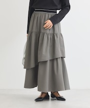 ウエストラインフリルティアードスカート