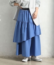 ウエストラインフリルティアードスカート