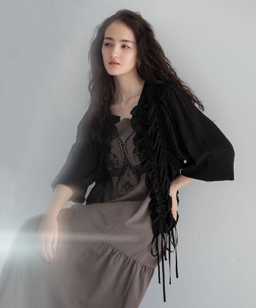 ■ESCARシアーギンガムシャーリングカーディガン