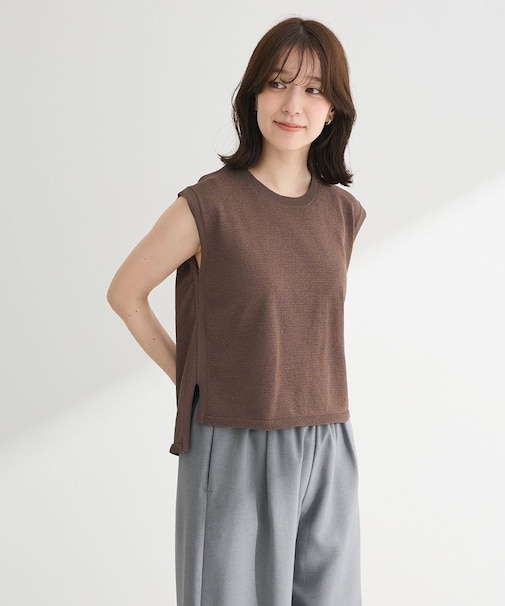 ・Petit Fleur ノースリリネンライクニット
