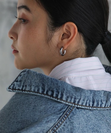 everywalk.ステンレスチャンキーフープピアス