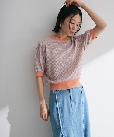 ・swing by マルチカラージャカードニット