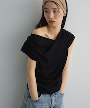 ドレープオフショルフレンチ袖Tシャツ