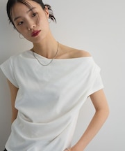 ドレープオフショルフレンチ袖Tシャツ