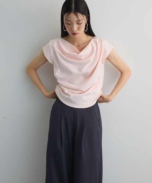 ドレープオフショルフレンチ袖Tシャツ