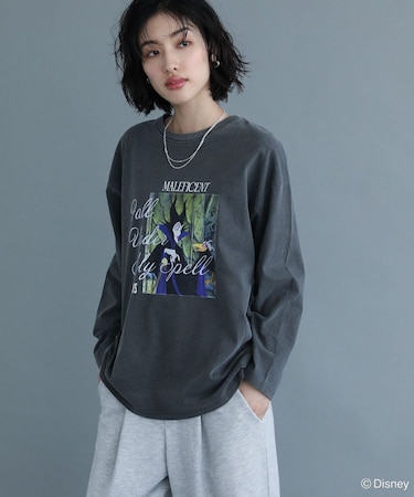 VILLAINS/ピグメントプリント長袖Tシャツ