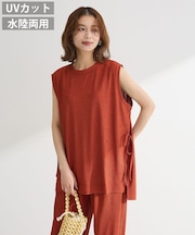 サイドリボンノースリーブチュニック
