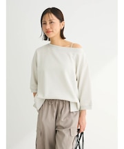 ボートネックラメミニ裏毛プルオーバー