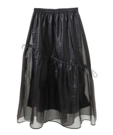 シアーシャイニードロストティアードスカート