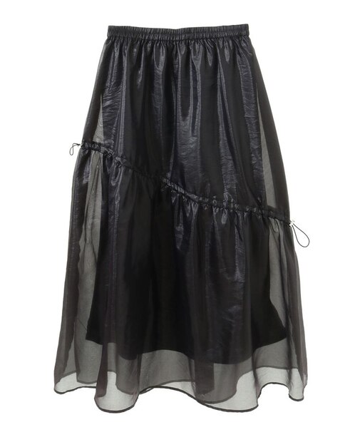 シアーシャイニードロストティアードスカート