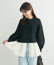 ・ELENCARE DUE スソレイヤーニットカーディガン