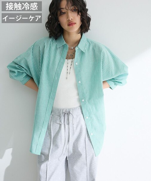 綿麻混レギュラーカラーBIGシルエットシャツ