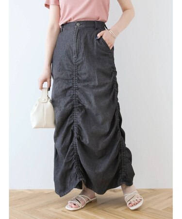 ・SUGAR　SPOON　シャーリングデニムスカート