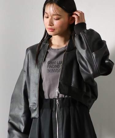 ・ELENCARE DUE 合皮MA-1ブルゾン