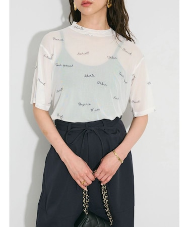 ロゴ入りチュールトップス