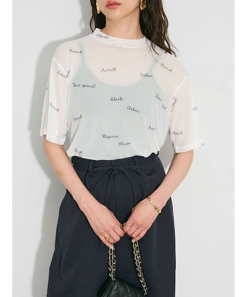 ロゴ入りチュールトップス