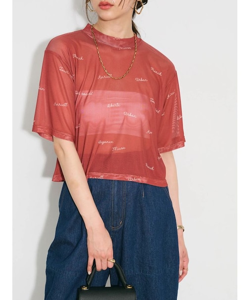 ロゴ入りチュールトップス